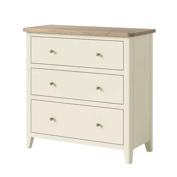 3-Drawer Chest with Handles - Ivory, Pine