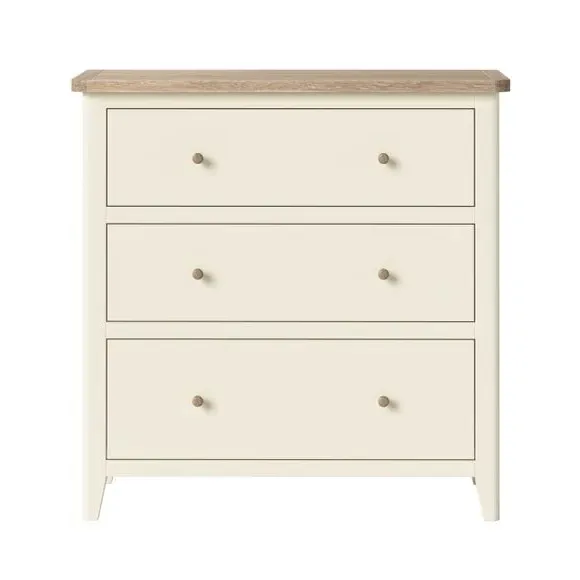 3-Drawer Chest with Handles - Ivory, Pine