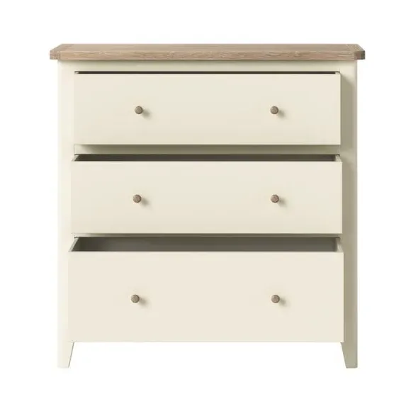 3-Drawer Chest with Handles - Ivory, Pine