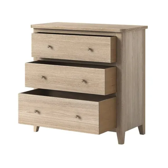 3-Drawer Chest with Handles - Oak, Pine