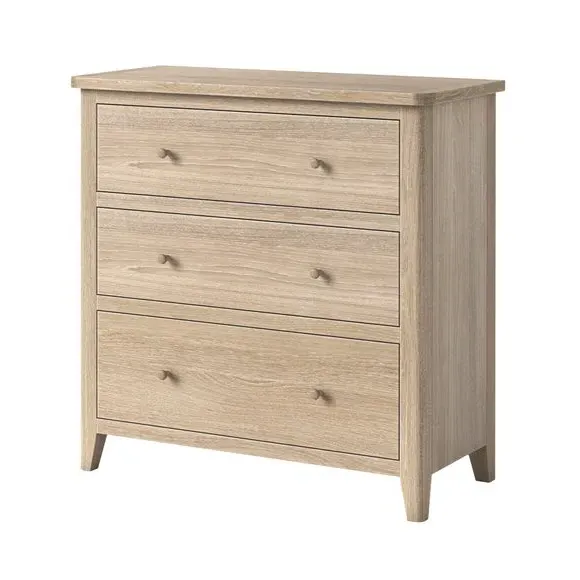 3-Drawer Chest with Handles - Oak, Pine
