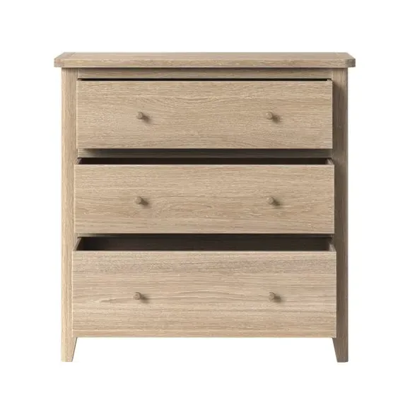 3-Drawer Chest with Handles - Oak, Pine