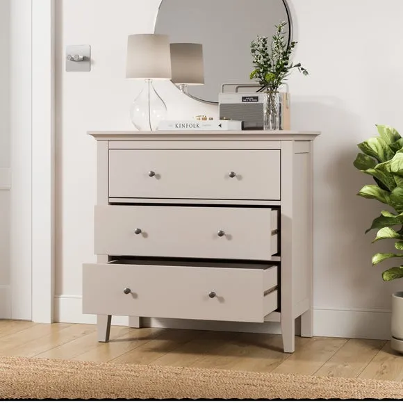3-Drawer Chest with Metal Handles - Natural