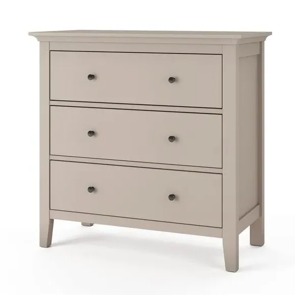 3-Drawer Chest with Metal Handles - Natural
