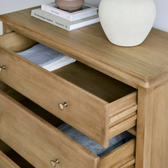 3-Drawer Chest with Metal Handles - Natural, Mango