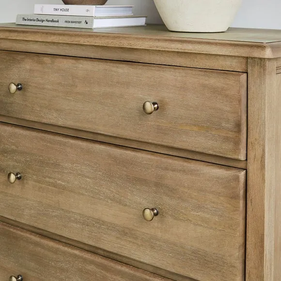 3-Drawer Chest with Metal Handles - Natural, Mango