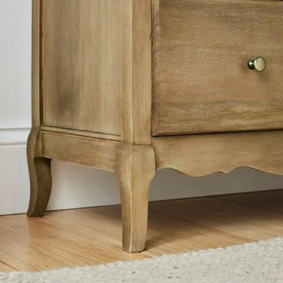 3-Drawer Chest with Metal Handles - Natural, Mango