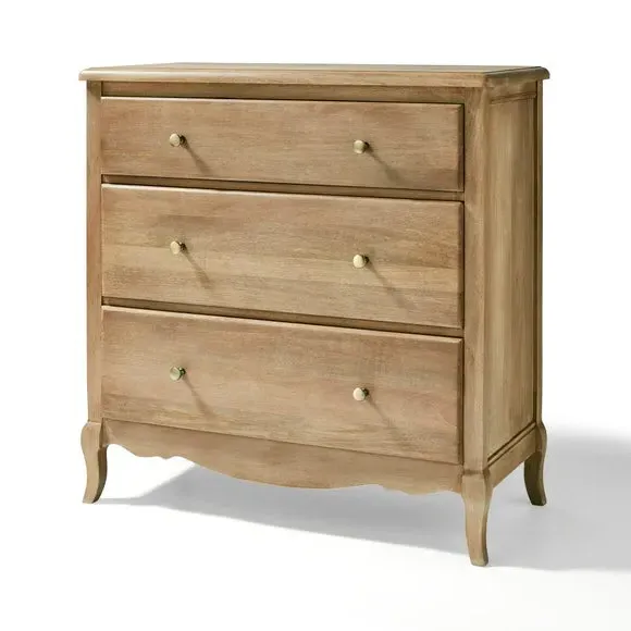 3-Drawer Chest with Metal Handles - Natural, Mango