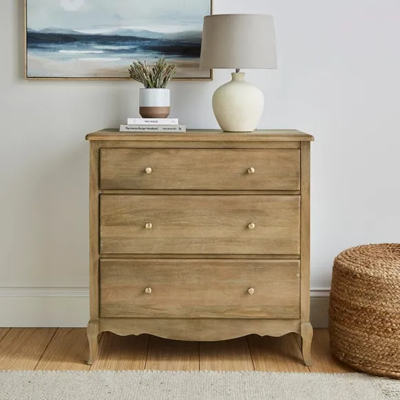 3-Drawer Chest with Metal Handles - Natural, Mango image