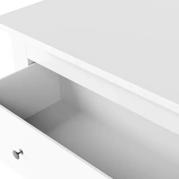 3-Drawer Chest with Metal Handles - White