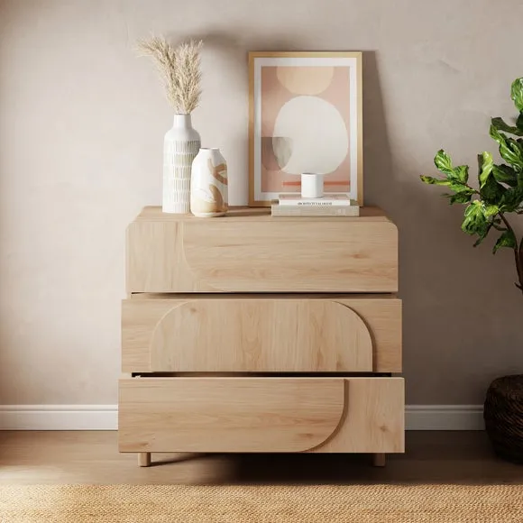 3-Drawer Chest with Metal Runners - Light Oak