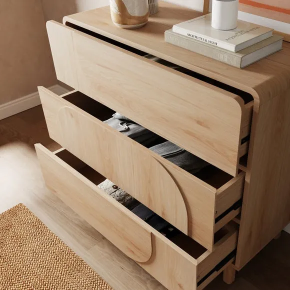 3-Drawer Chest with Metal Runners - Light Oak