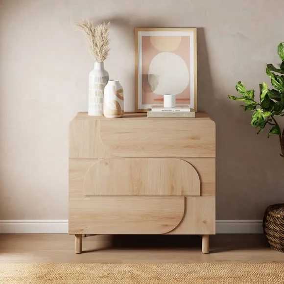 3-Drawer Chest with Metal Runners - Light Oak image