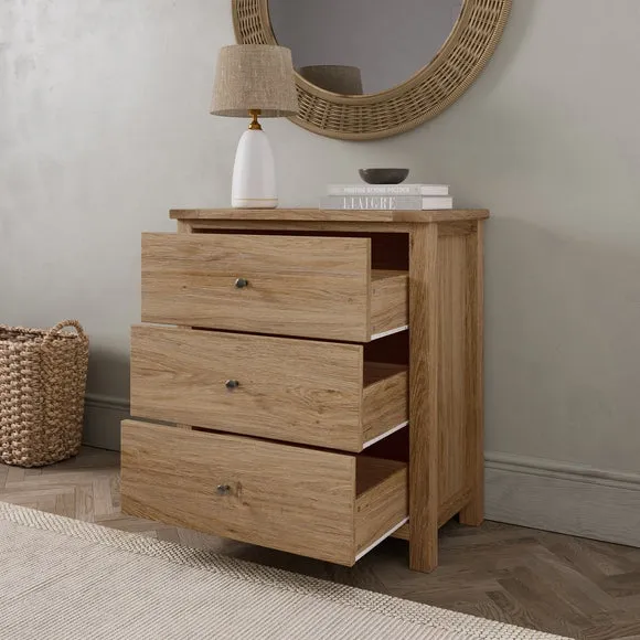 3-Drawer Chest with Metal Runners - Oak