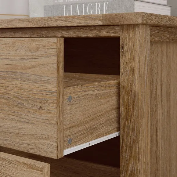 3-Drawer Chest with Metal Runners - Oak