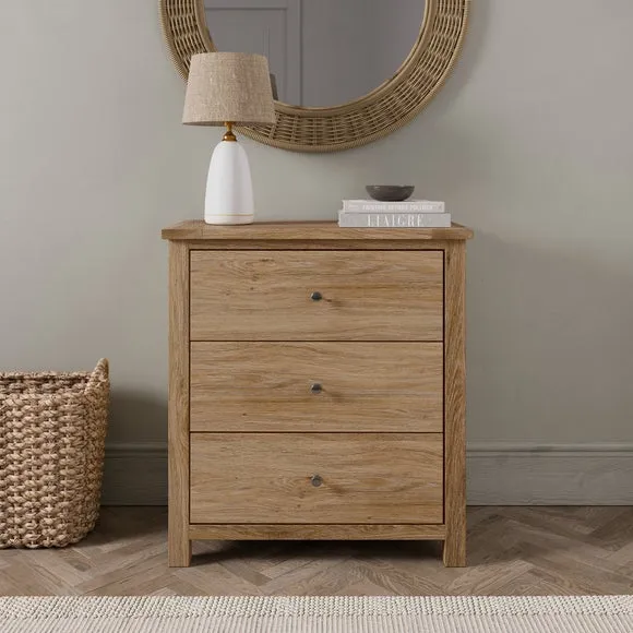 3-Drawer Chest with Metal Runners - Oak image