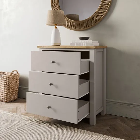 3-Drawer Chest with Metal Runners - Stone