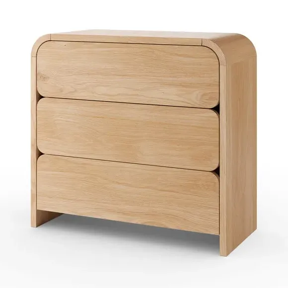 3-Drawer Chest with Storage - Light Oak, Wood