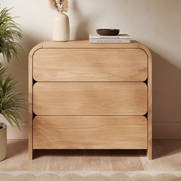 3-Drawer Chest with Storage - Light Oak, Wood image