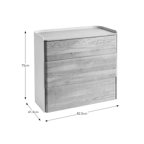 3-Drawer Chest with Storage - Oak Effect