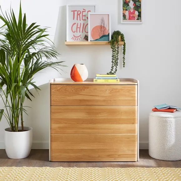 3-Drawer Chest with Storage - Oak Effect image
