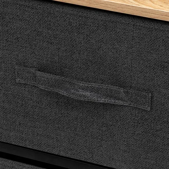 3-Drawer Storage Unit - Grey, Fabric