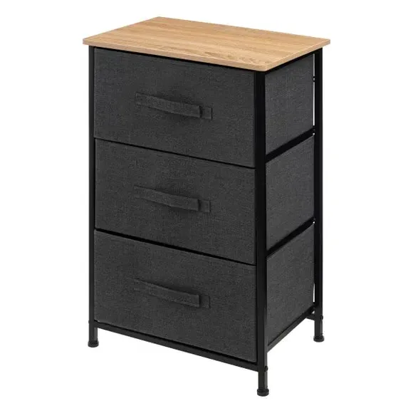3-Drawer Storage Unit - Grey, Fabric image