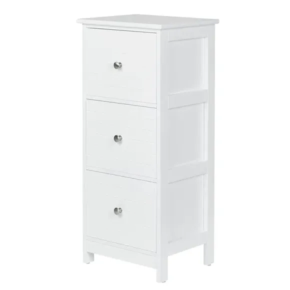 3-Drawer Storage Unit - White, MDF