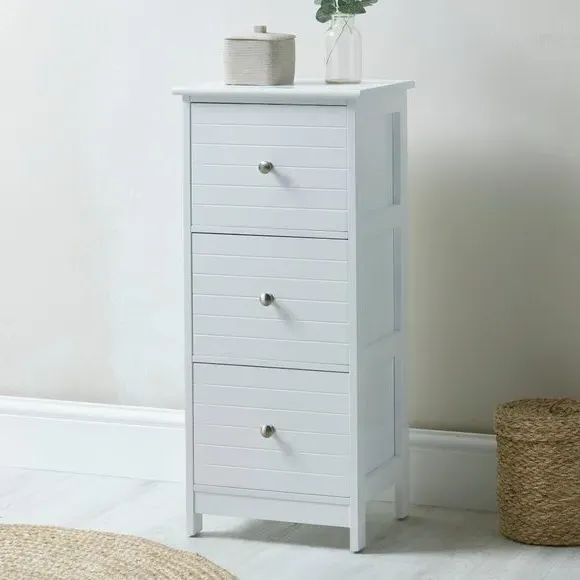 3-Drawer Storage Unit - White, MDF