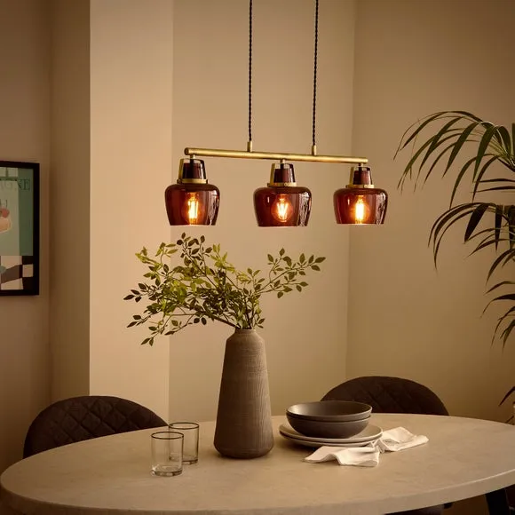 3-Light Adjustable Ceiling Light - Mulberry, Metal