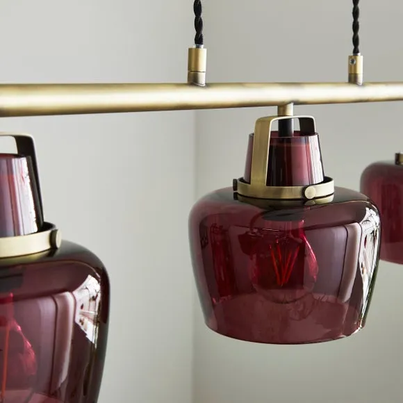 3-Light Adjustable Ceiling Light - Mulberry, Metal