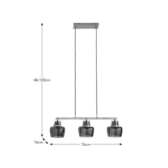 3-Light Adjustable Ceiling Light - Mulberry, Metal