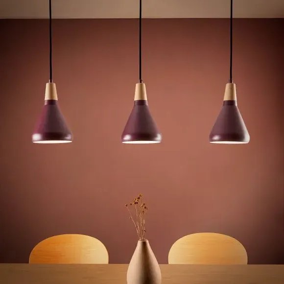 3-Light Adjustable Ceiling Light - Mulberry, Metal