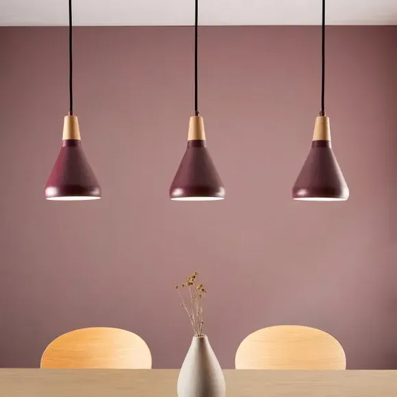 3-Light Adjustable Ceiling Light - Mulberry, Metal