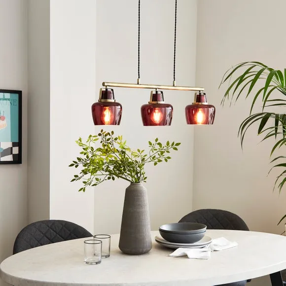 3-Light Adjustable Ceiling Light - Mulberry, Metal image