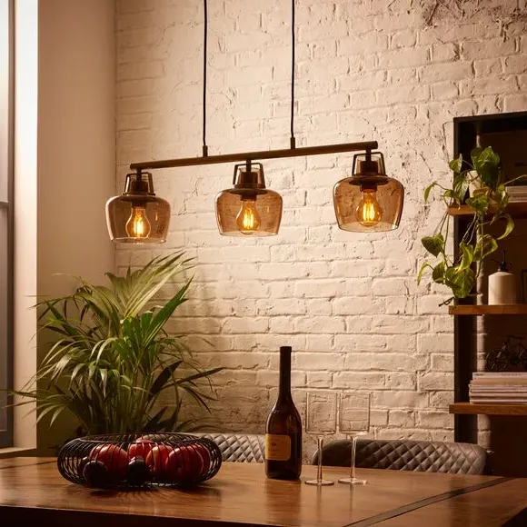 3-Light Adjustable Ceiling Light - Smoke, Metal