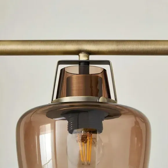 3-Light Adjustable Ceiling Light - Smoke, Metal