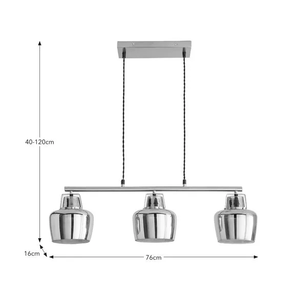 3-Light Adjustable Ceiling Light - Steel, Metal