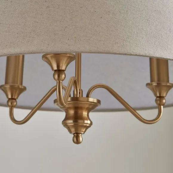 3-Light Adjustable Chandelier - Gold, Metal