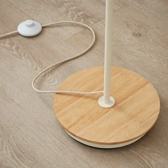 3-Light Adjustable Floor Lamp - Natural, Rattan