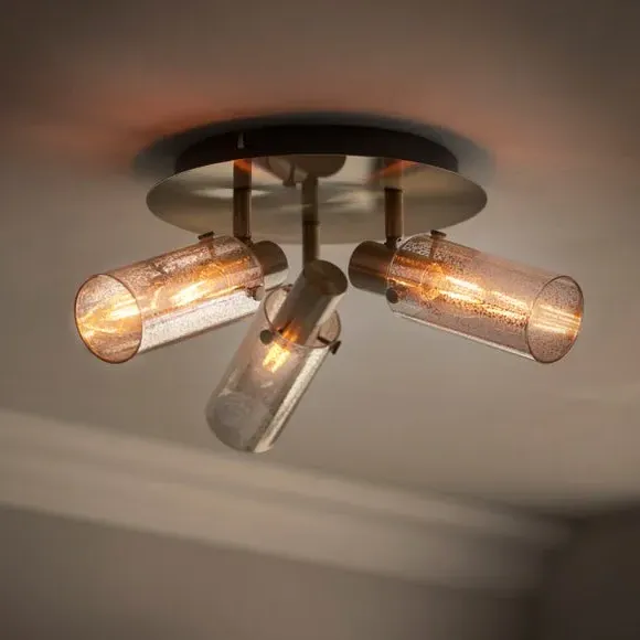 3-Light Adjustable Spotlight - Brass, Metal