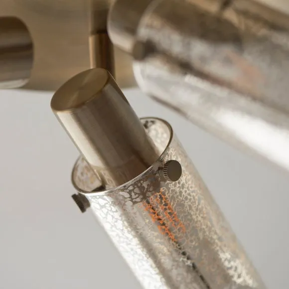 3-Light Adjustable Spotlight - Brass, Metal