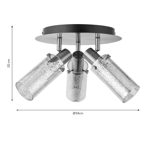 3-Light Adjustable Spotlight - Brass, Metal