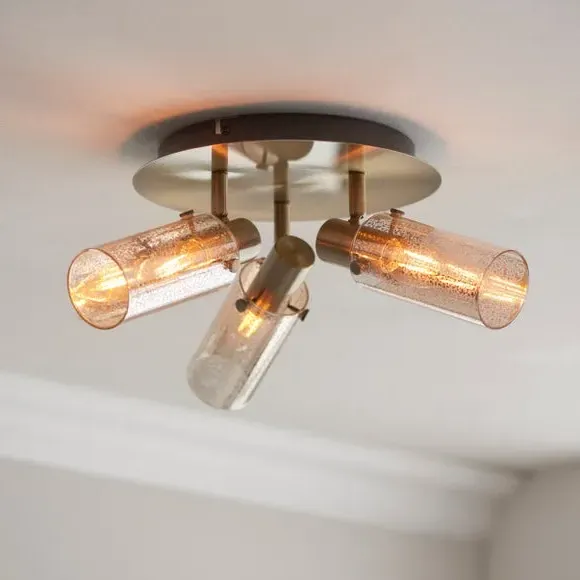 3-Light Adjustable Spotlight - Brass, Metal image