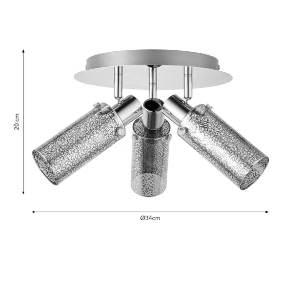 3-Light Adjustable Spotlight - Chrome, Metal