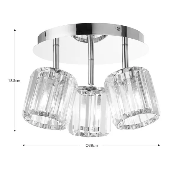 3-Light Adjustable Spotlight - Chrome, Steel