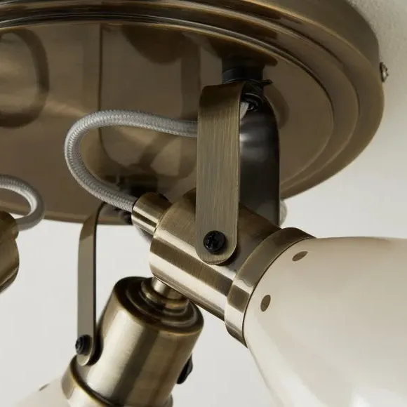 3-Light Adjustable Spotlight - Cream, Industrial