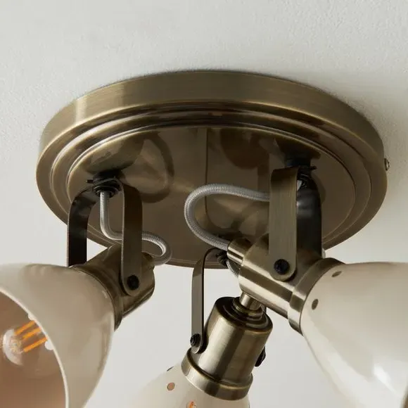 3-Light Adjustable Spotlight - Cream, Industrial