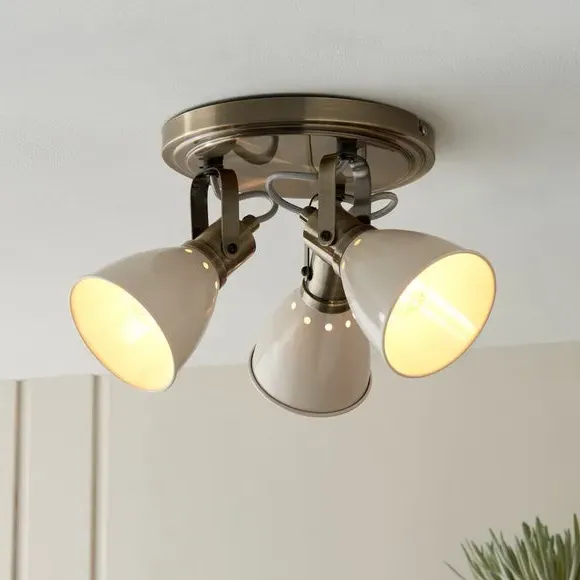 3-Light Adjustable Spotlight - Cream, Industrial image