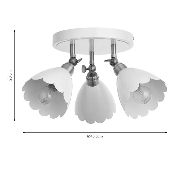 3-Light Adjustable Spotlight - Ivory